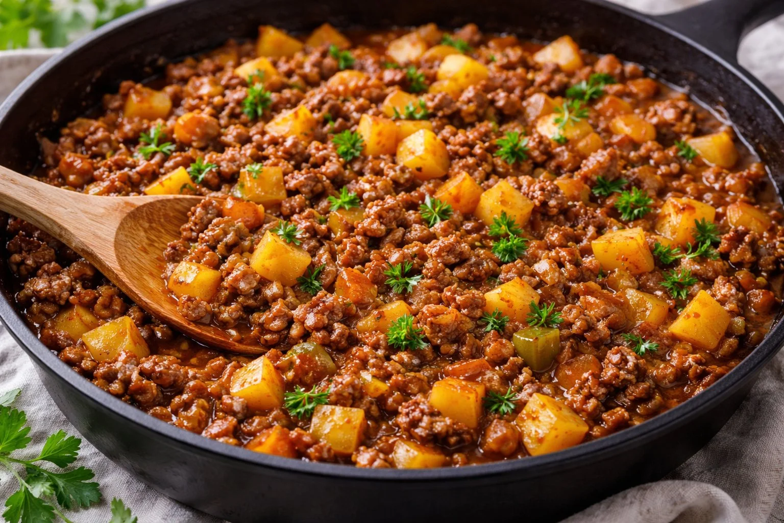 Delicious Mexican ground beef tacos with toppings on a plate