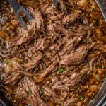 Delicious shredded beef served in a savory dish