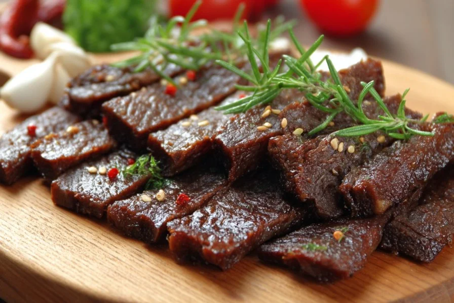 Delicious BBQ beef being grilled with smoky flavors and juicy texture.