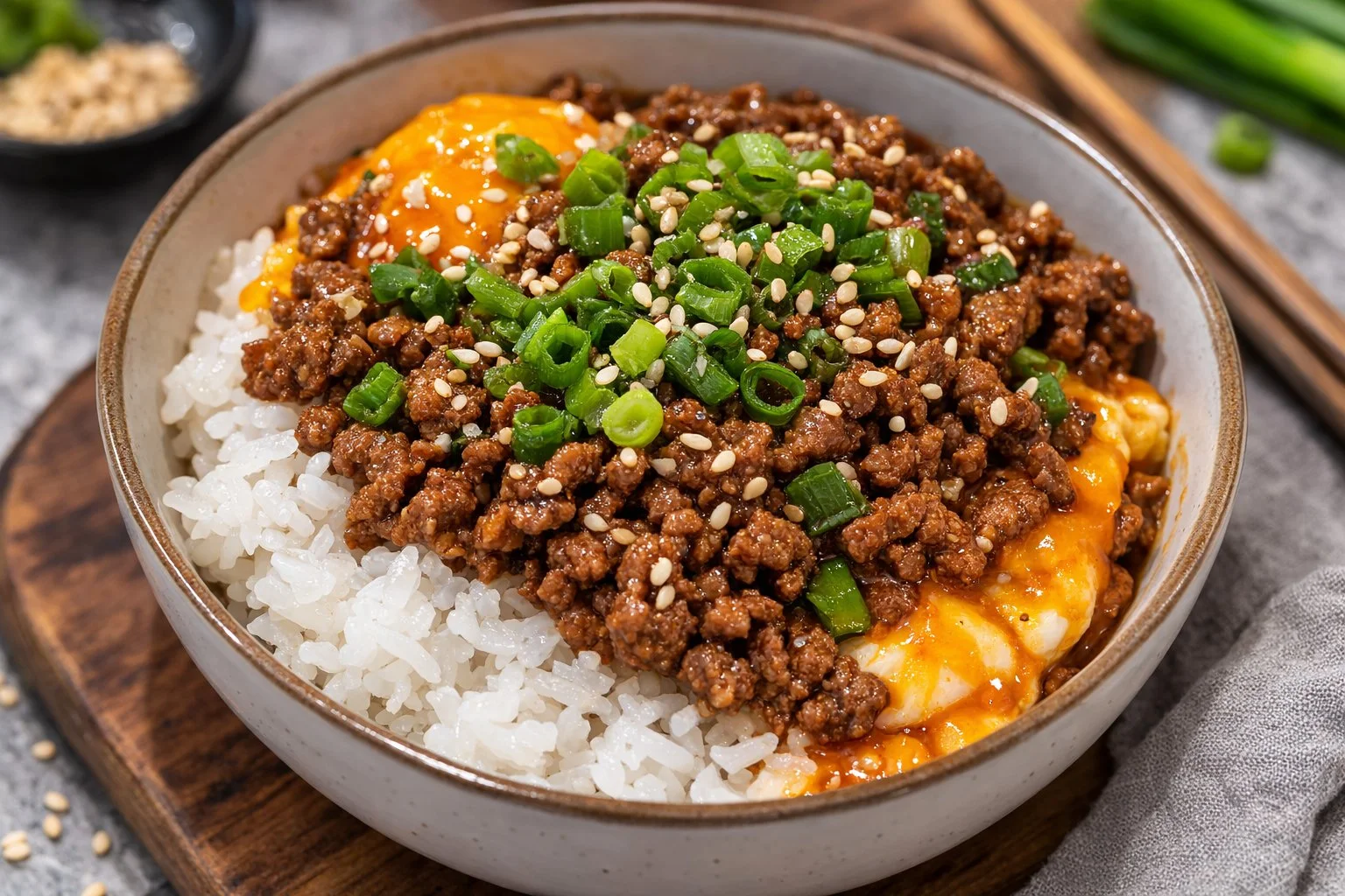 Delicious Beef Bulgogi Bowl with marinated beef and colorful vegetables