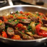 A variety of easy beef recipes for quick dinners on a table