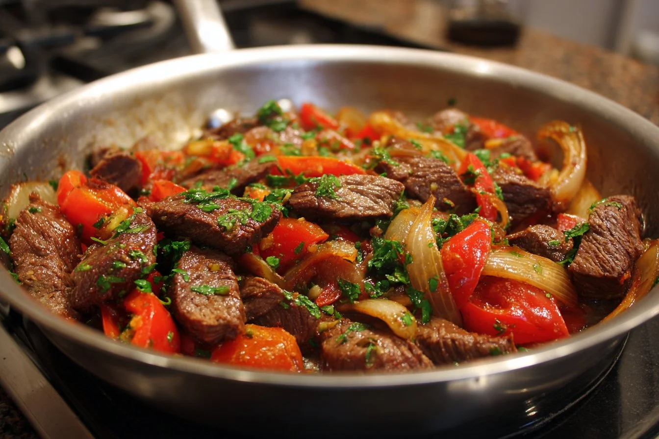 A variety of easy beef recipes for quick dinners on a table