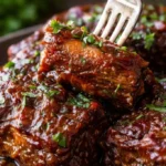 Delicious beef short ribs cooked in an Instant Pot.