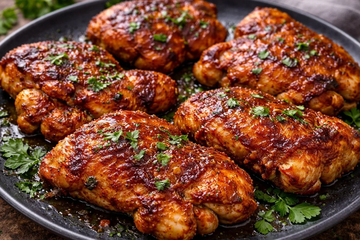 Juicy boneless skinless chicken thighs ready to be cooked for a healthy meal