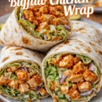 Buffalo Chicken Wrap filled with spicy buffalo chicken and fresh vegetables