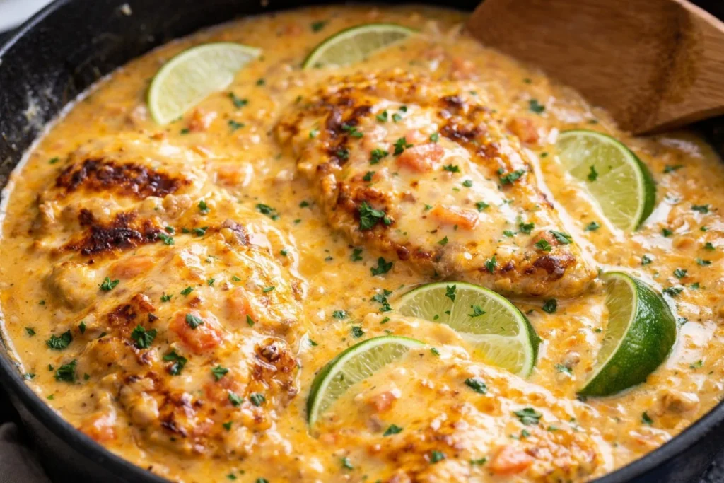 Delicious plate of Cajun Chicken garnished with herbs and spices