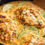 Delicious plate of Cajun Chicken garnished with herbs and spices