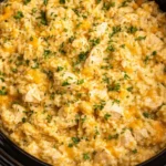 Delicious Chicken and Rice dish cooked in a crockpot