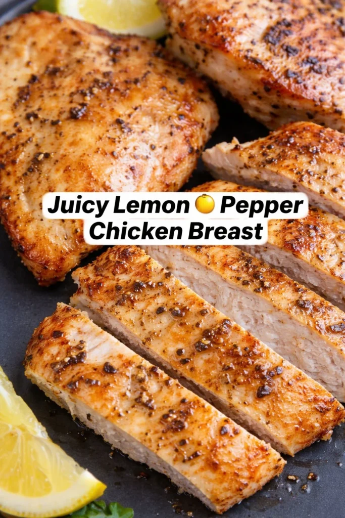 Juicy grilled chicken breast served with fresh herbs and vegetables