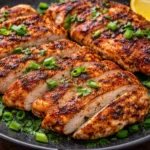 Juicy chicken breast cooked to perfection, garnished for a flavorful dish