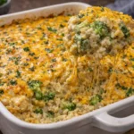 Delicious homemade chicken casserole served in a baking dish