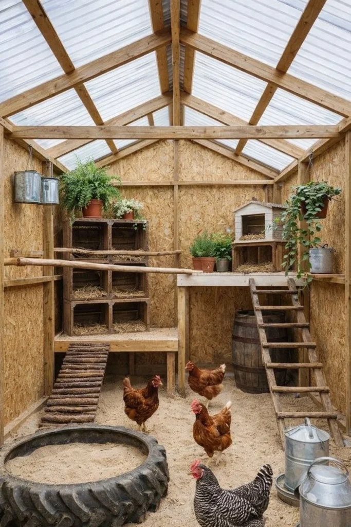A stylish and functional chicken coop for backyard poultry farming