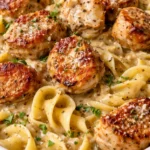 A steaming bowl of chicken noodles with fresh vegetables and tender chicken pieces.