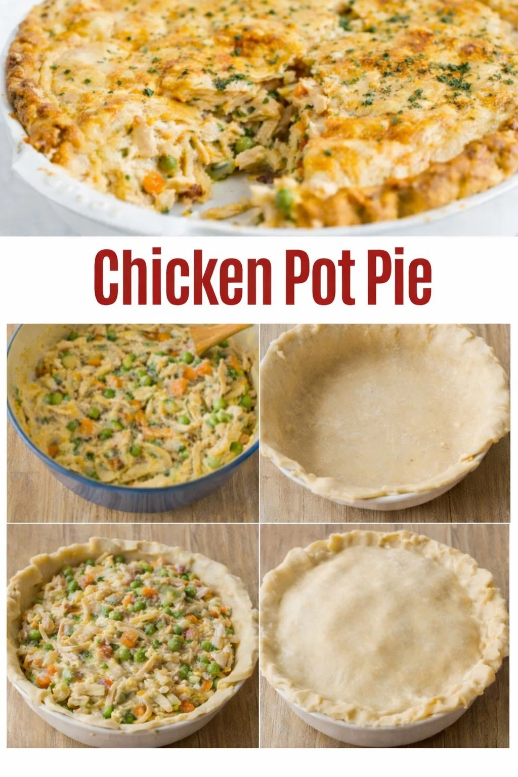 Delicious homemade Chicken Pie with flaky crust and creamy filling