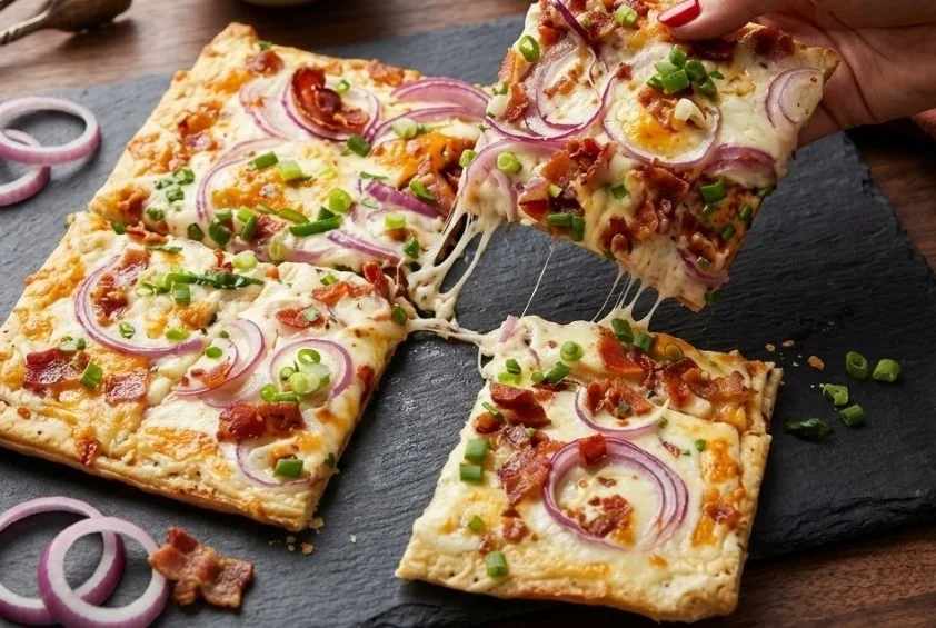 Delicious Chicken Pizza with fresh toppings and melted cheese