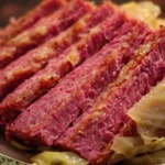 Delicious corned beef and cabbage served on a plate