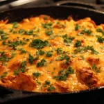 Delicious Dorito Chicken Casserole with cheesy topping and crunchy Doritos