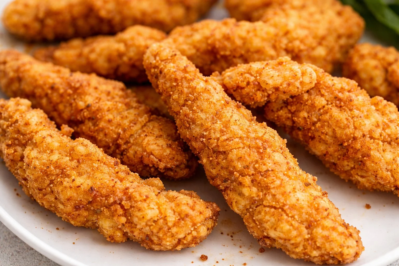 Crispy fried chicken tenders served with dipping sauce