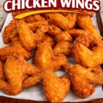 Plate of crispy fried chicken wings garnished with parsley