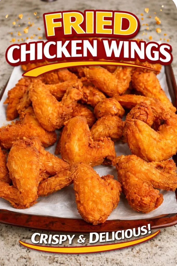 Plate of crispy fried chicken wings garnished with parsley