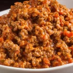 Healthy ground beef recipe with fresh vegetables and spices