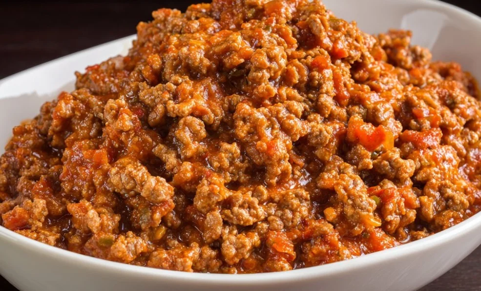 Healthy ground beef recipe with fresh vegetables and spices