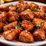 Delicious Hibachi Chicken served with vegetables on a sizzling plate