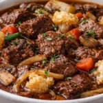 Delicious Keto Beef Stew with tender beef and low-carb vegetables