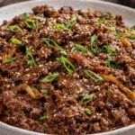 Grilled Korean BBQ beef served with traditional sides.