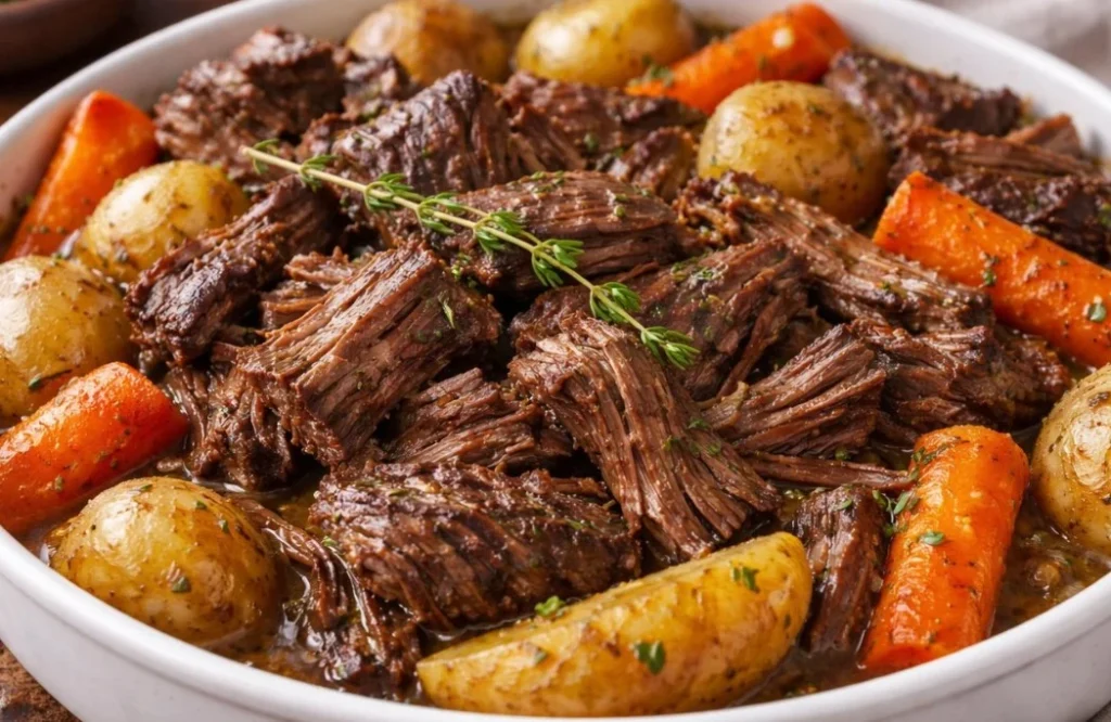 Delicious leftover beef roast recipe ready to serve.