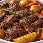 Delicious leftover beef roast recipe ready to serve.