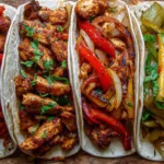 Delicious sheet pan chicken fajitas with colorful peppers and onions