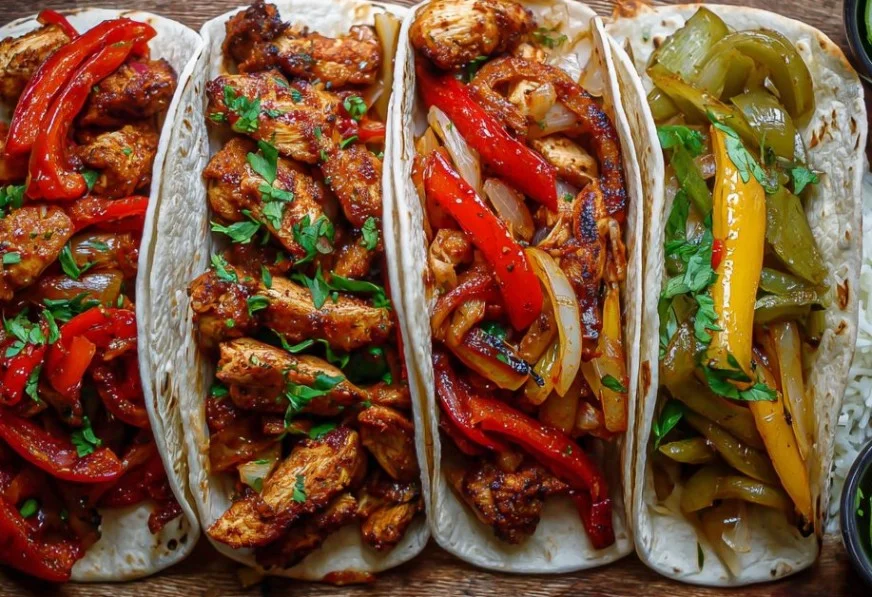 Delicious sheet pan chicken fajitas with colorful peppers and onions