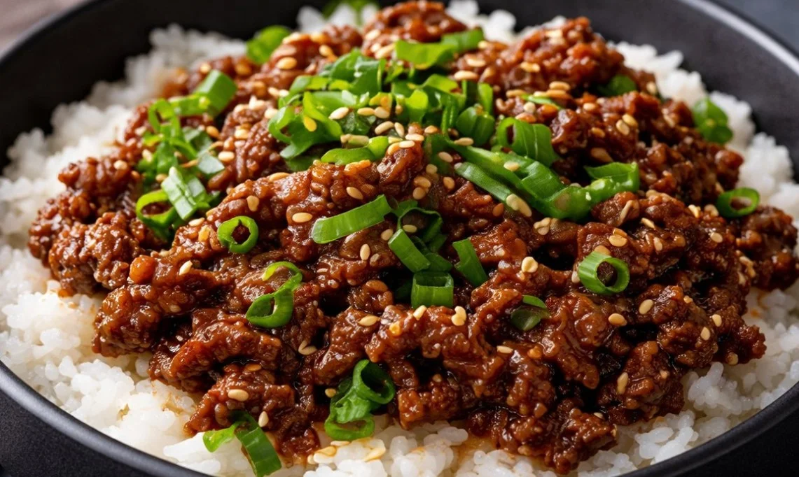 Delicious slow cooker ground beef dish with vegetables and spices.