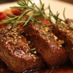 Delicious Beef Manhattan served with vegetables and gravy on a plate