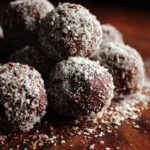 Delicious Bourbon Balls dessert made with chocolate and bourbon.