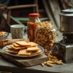 Assorted tasty camping snacks for outdoor adventures