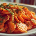 Delicious and colorful carrot salad served in a bowl