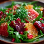 A beautifully presented Christmas Salad with seasonal ingredients.