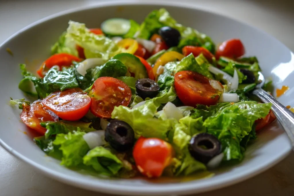 A variety of easy salad recipes featuring colorful vegetables and healthy ingredients.