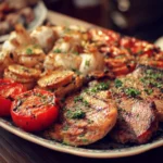 A variety of easy summer dinners on tables, perfect for warm evenings.