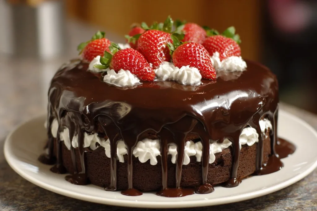 A beautifully decorated Father's Day Cake with chocolate frosting and personalized message