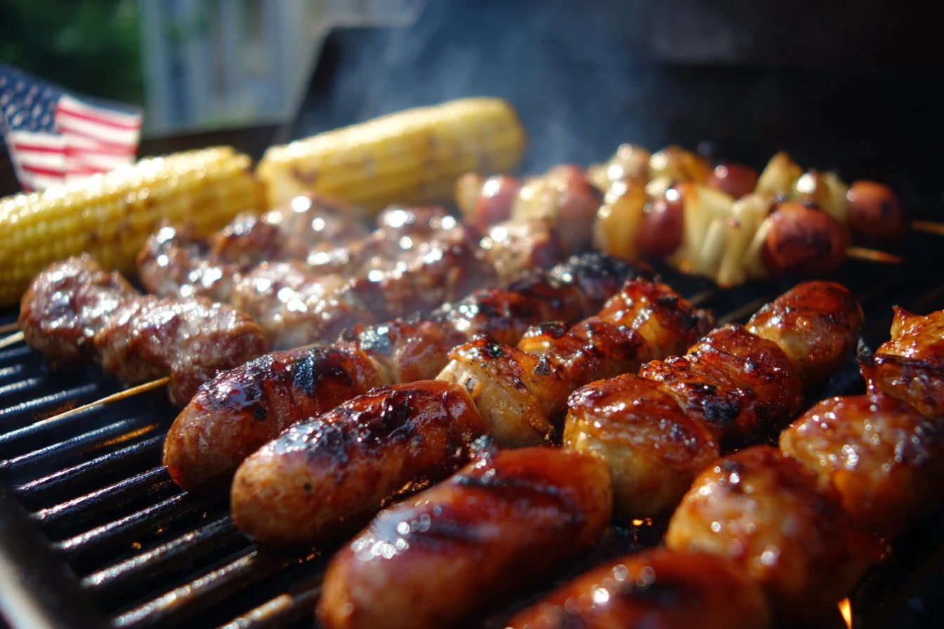 Fourth of July party decorations and festive atmosphere