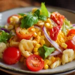 Delicious Frito Corn Salad served in a bowl with fresh vegetables