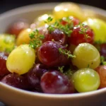 Delicious grape salad with fresh grapes and nuts