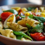 A colorful bowl of Grinder Salad with fresh vegetables, meats, and cheese.