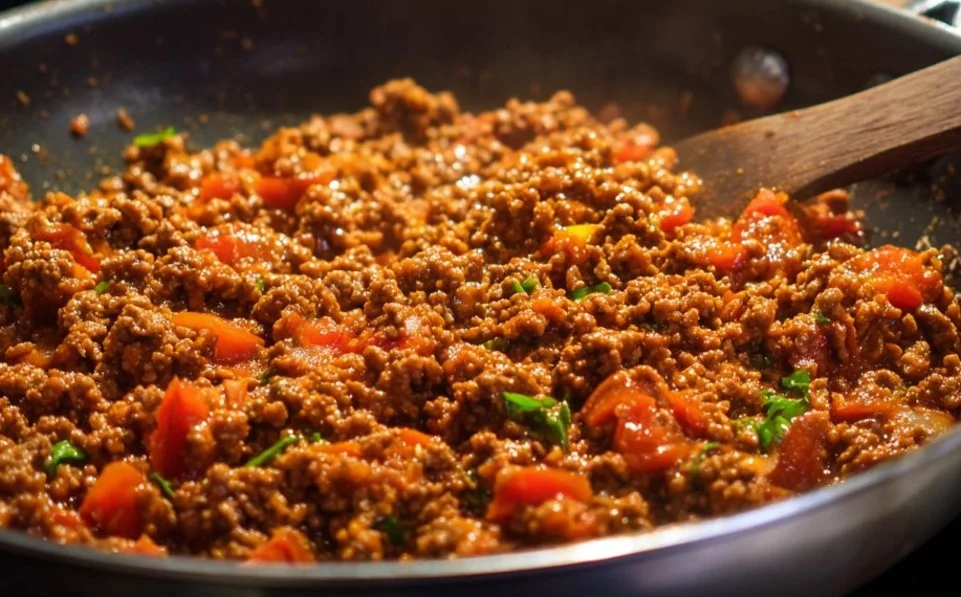 Low carb ground beef recipe with fresh ingredients