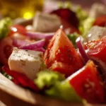 Colorful Italian Salad with fresh vegetables and herbs