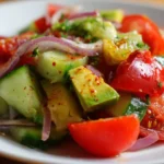 A vibrant bowl of Jennifer Aniston Salad with fresh vegetables and grains