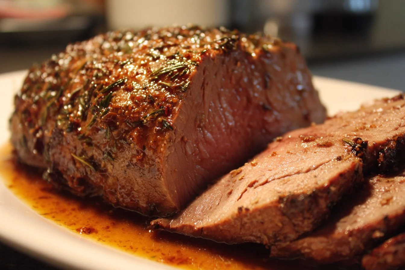 Delicious leftover roast beef recipe on a wooden cutting board